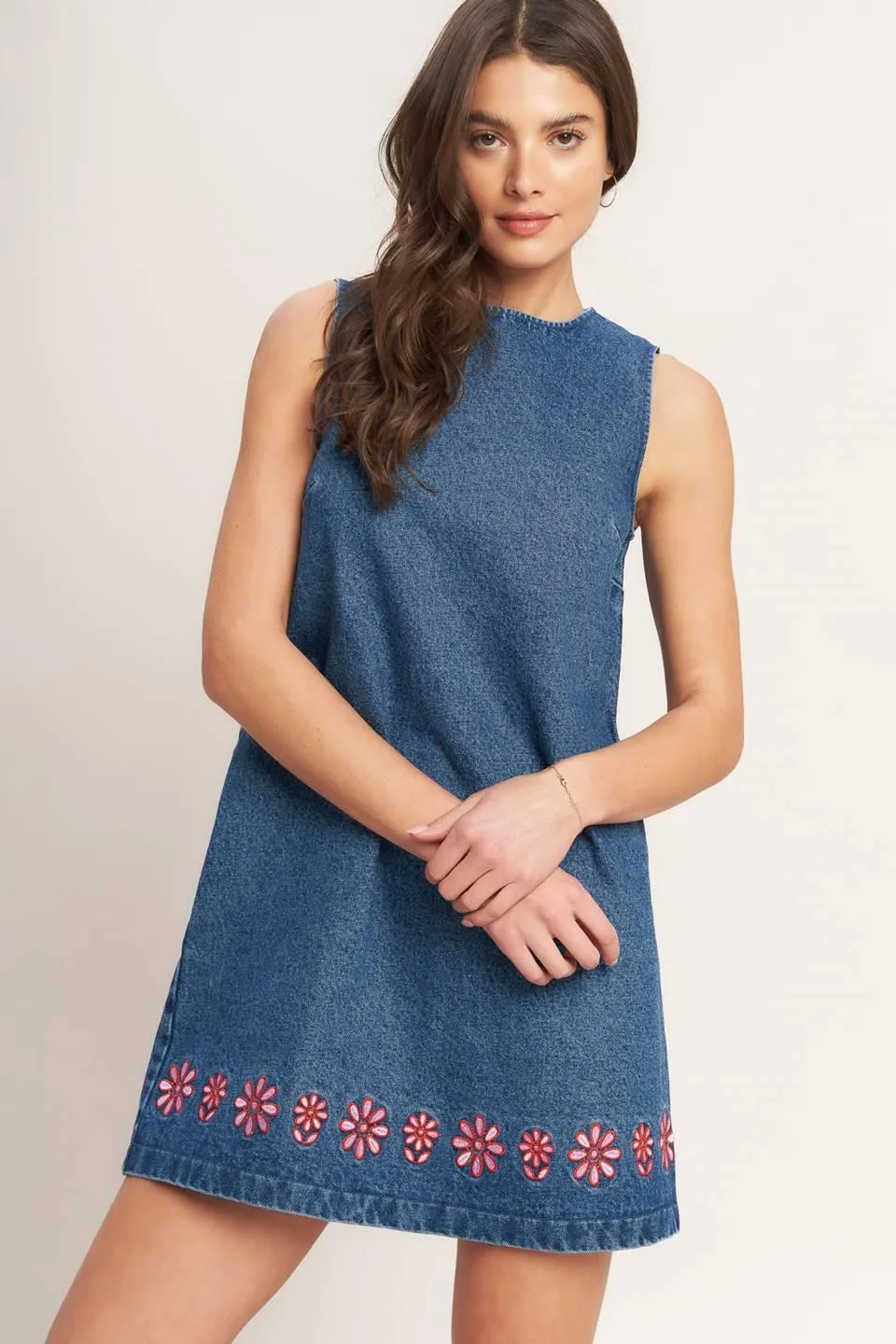 Artisan-inspired Denim Mini Shift Dress sold by Zulily product image thumbnail 5