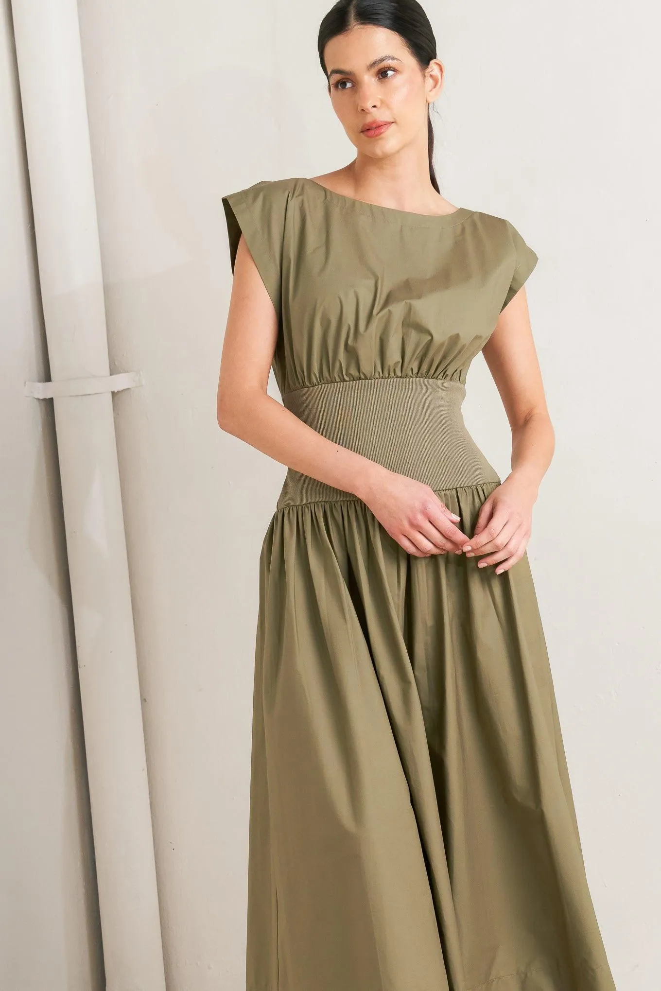 Dreamweaver Romantic Olive Woven Midi Dress sold by Zulily product image thumbnail 5