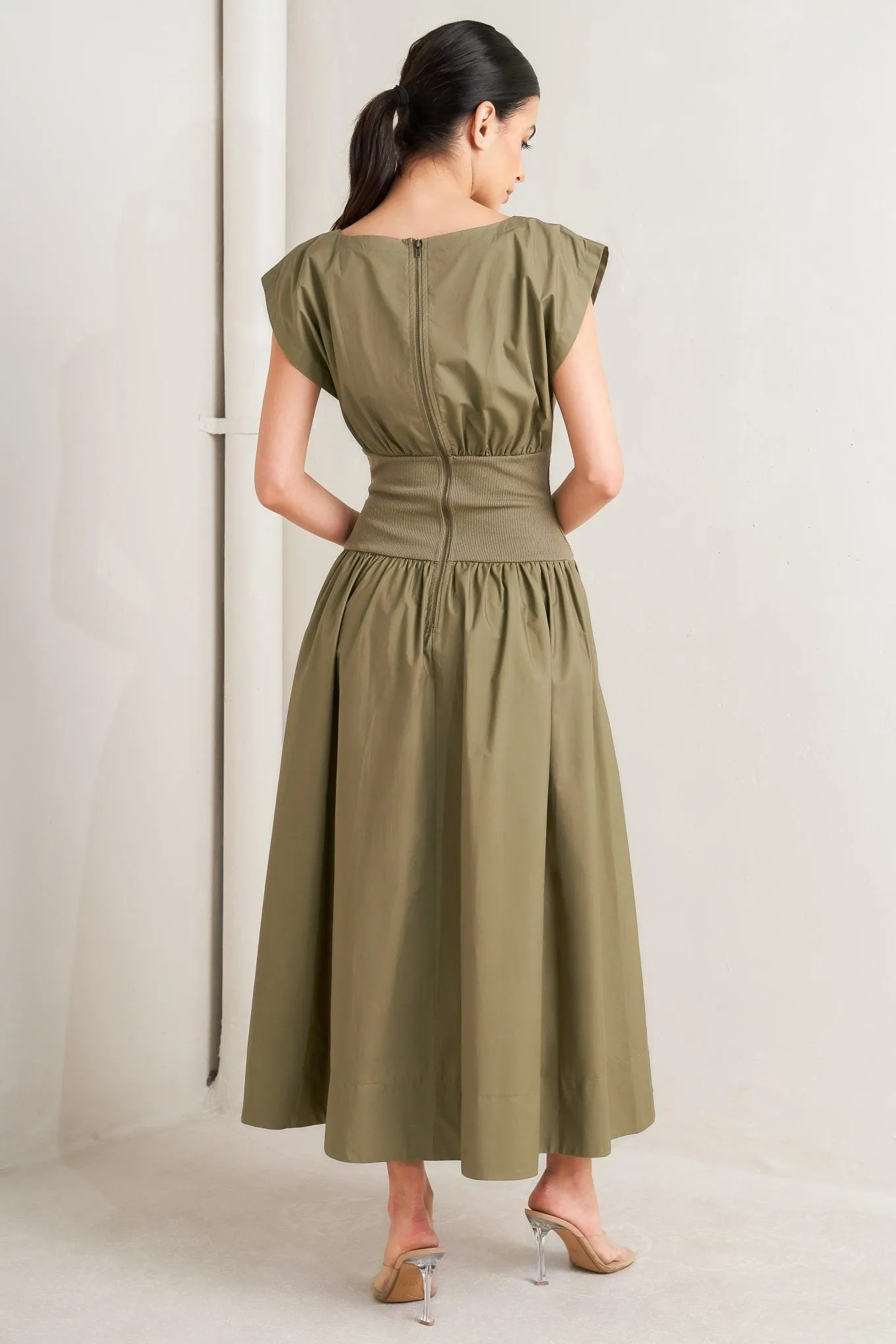 Dreamweaver Romantic Olive Woven Midi Dress sold by Zulily product image thumbnail 2