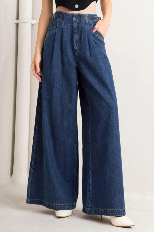Sharp Femininity Denim Pants made by Flying Tomato