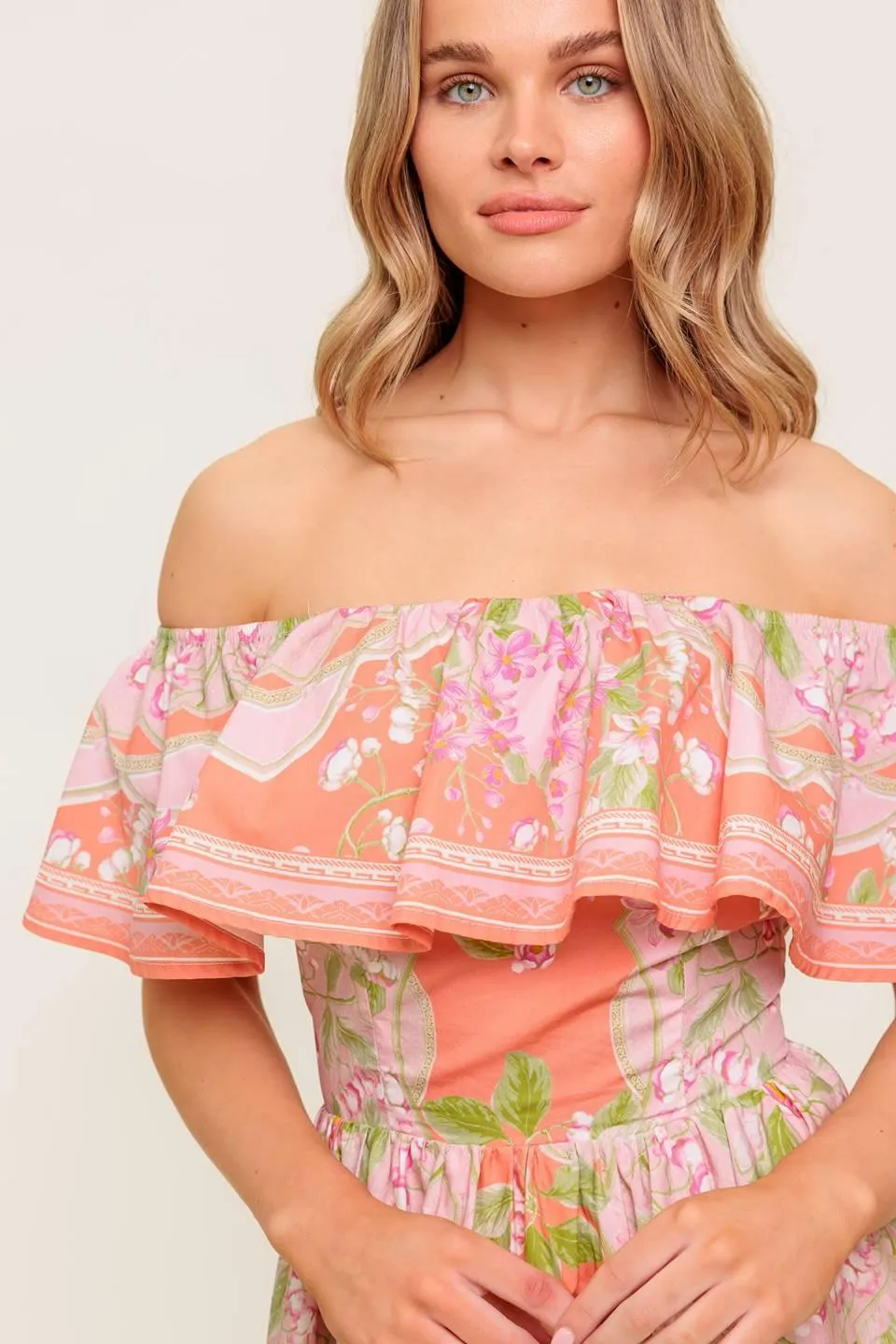 Whispering Coral Woven Mini Dress sold by Zulily product image thumbnail 4