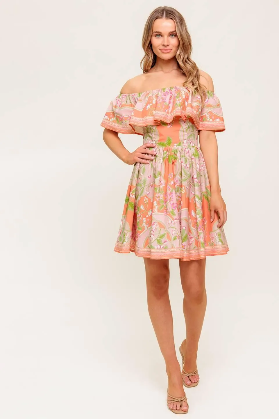 Whispering Coral Woven Mini Dress sold by Zulily product image thumbnail 3