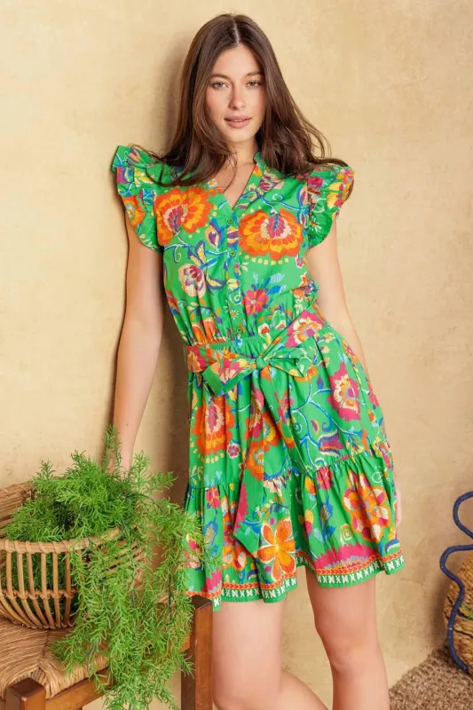 Brighter Days Woven Mini Dress made by Flying Tomato