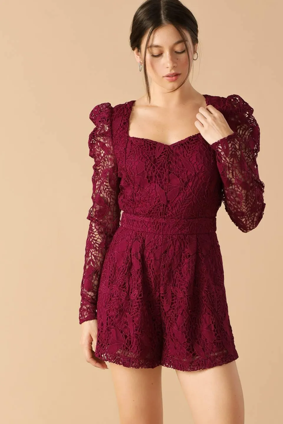 Days Go by Lace Woven Romper sold by Zulily product image thumbnail 3