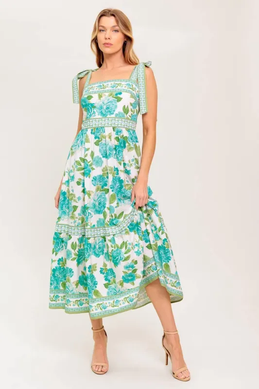 Written in the Sky Woven Midi Dress made by Flying Tomato