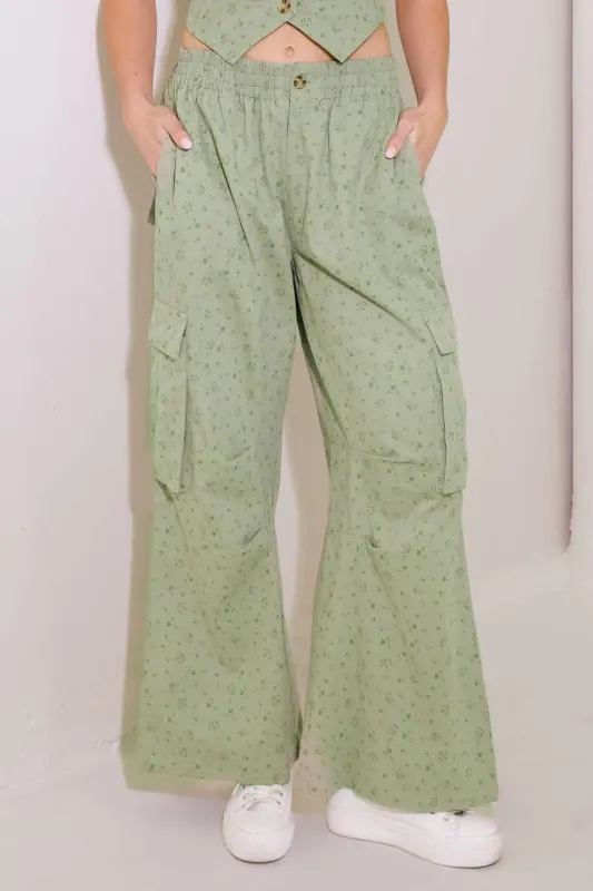 Drifting Currents Olive Woven Pants made by Flying Tomato
