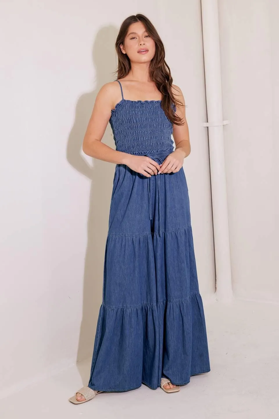 Feeling Free Indigo Denim Jumpsuit sold by Zulily
