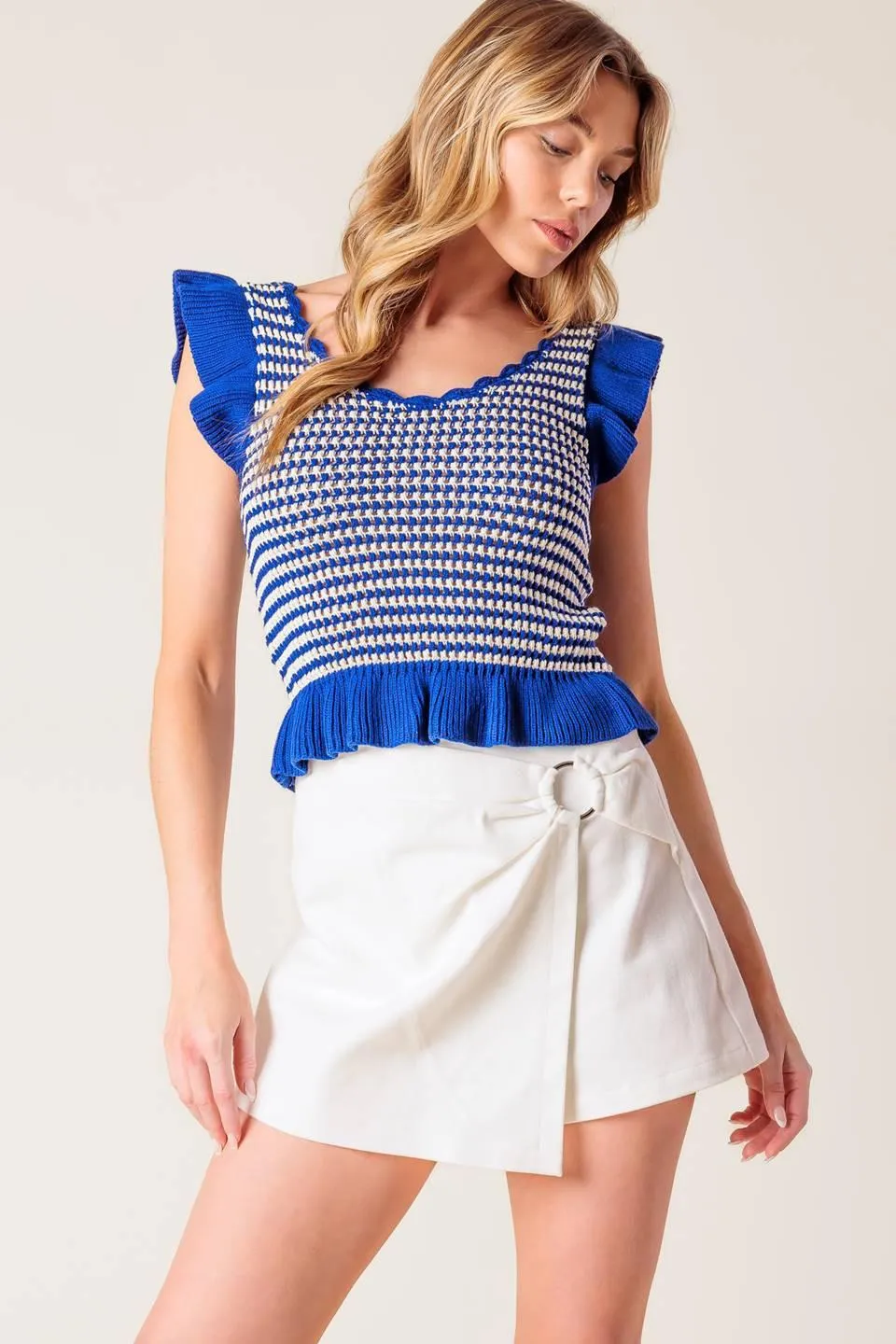 Out West Blue Sweater Knit Top sold by Zulily