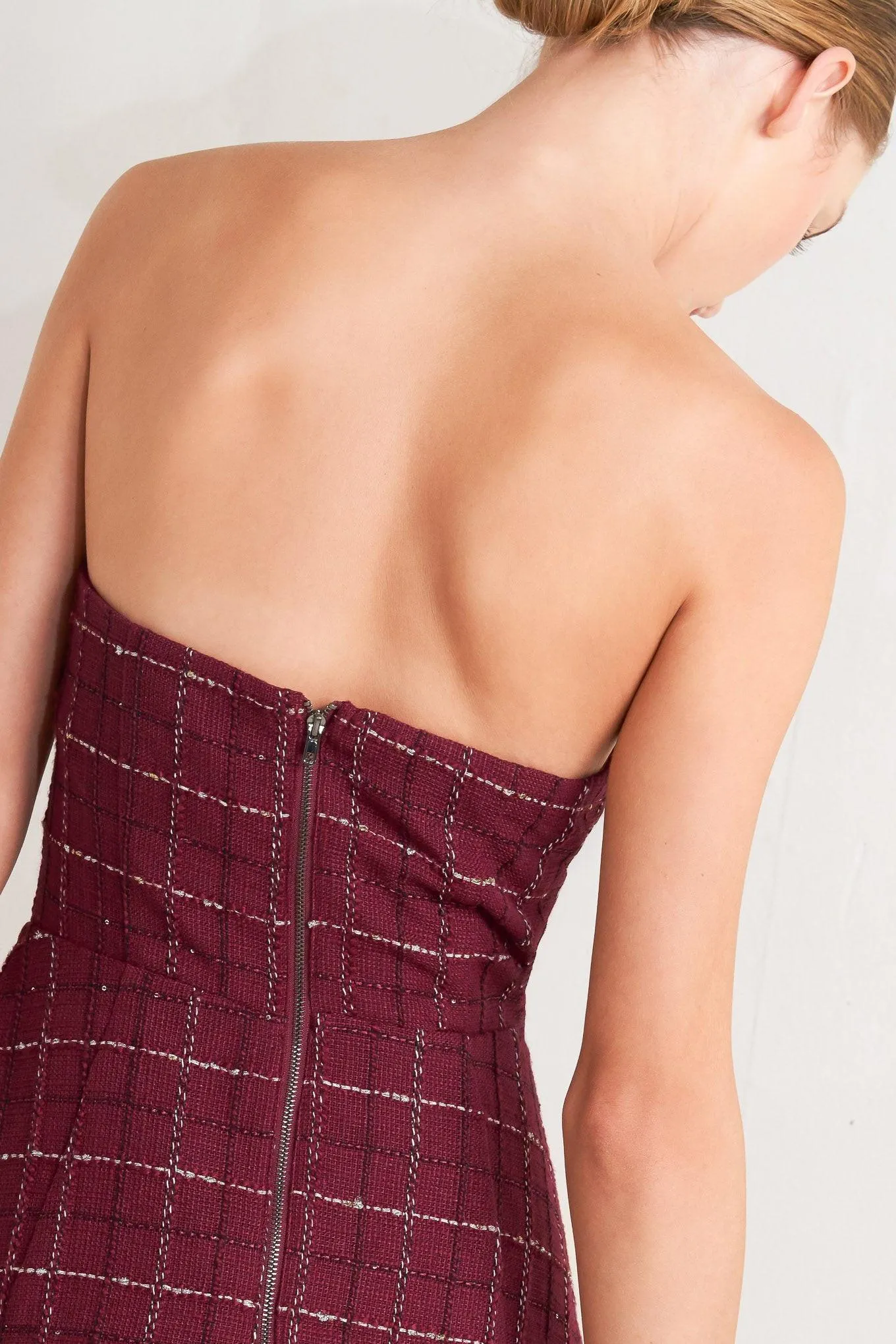Tweed Doll Wine Woven Mini Dress sold by Zulily product image thumbnail 5