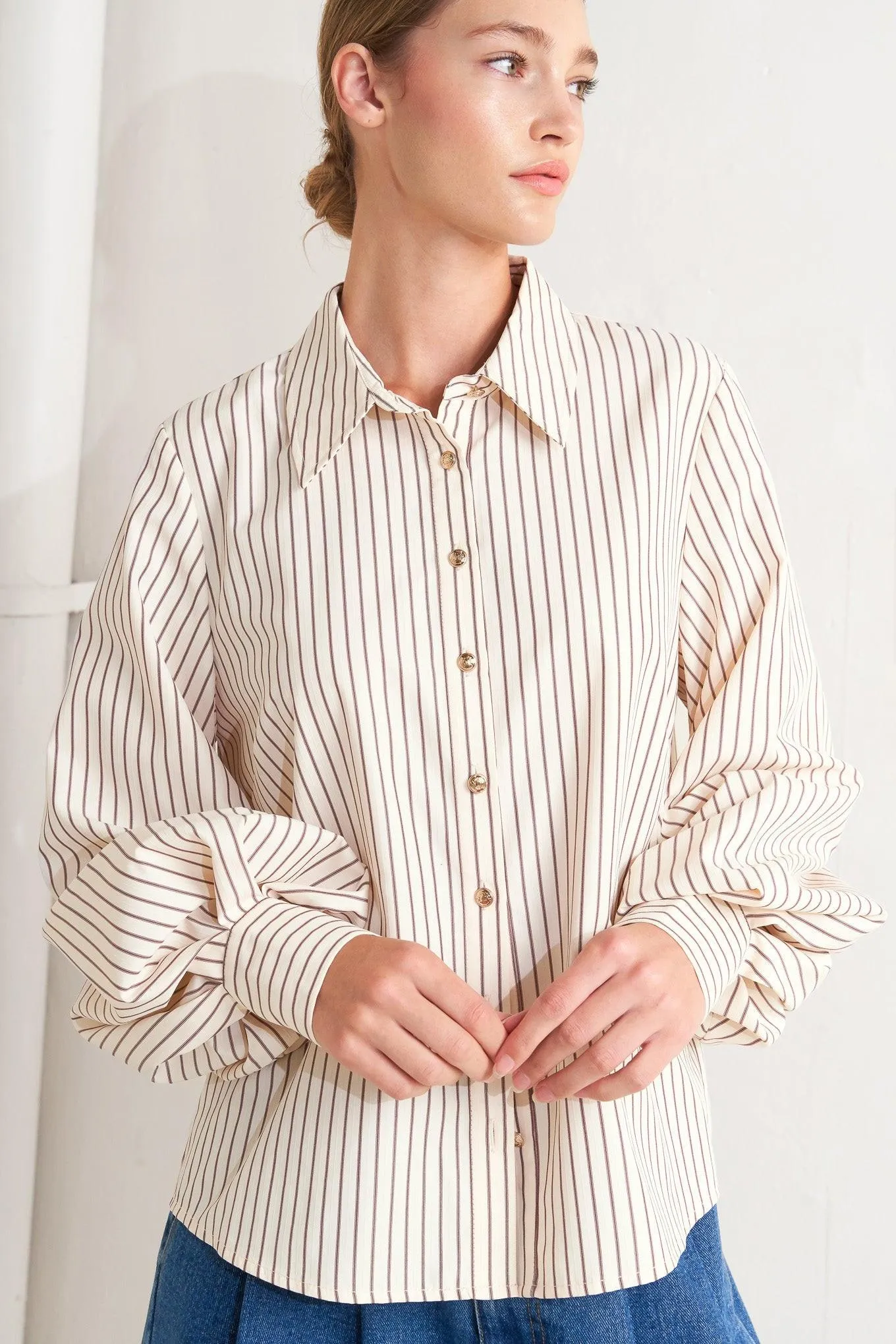 Pinstripe Chic Woven Top sold by Zulily product image thumbnail 2