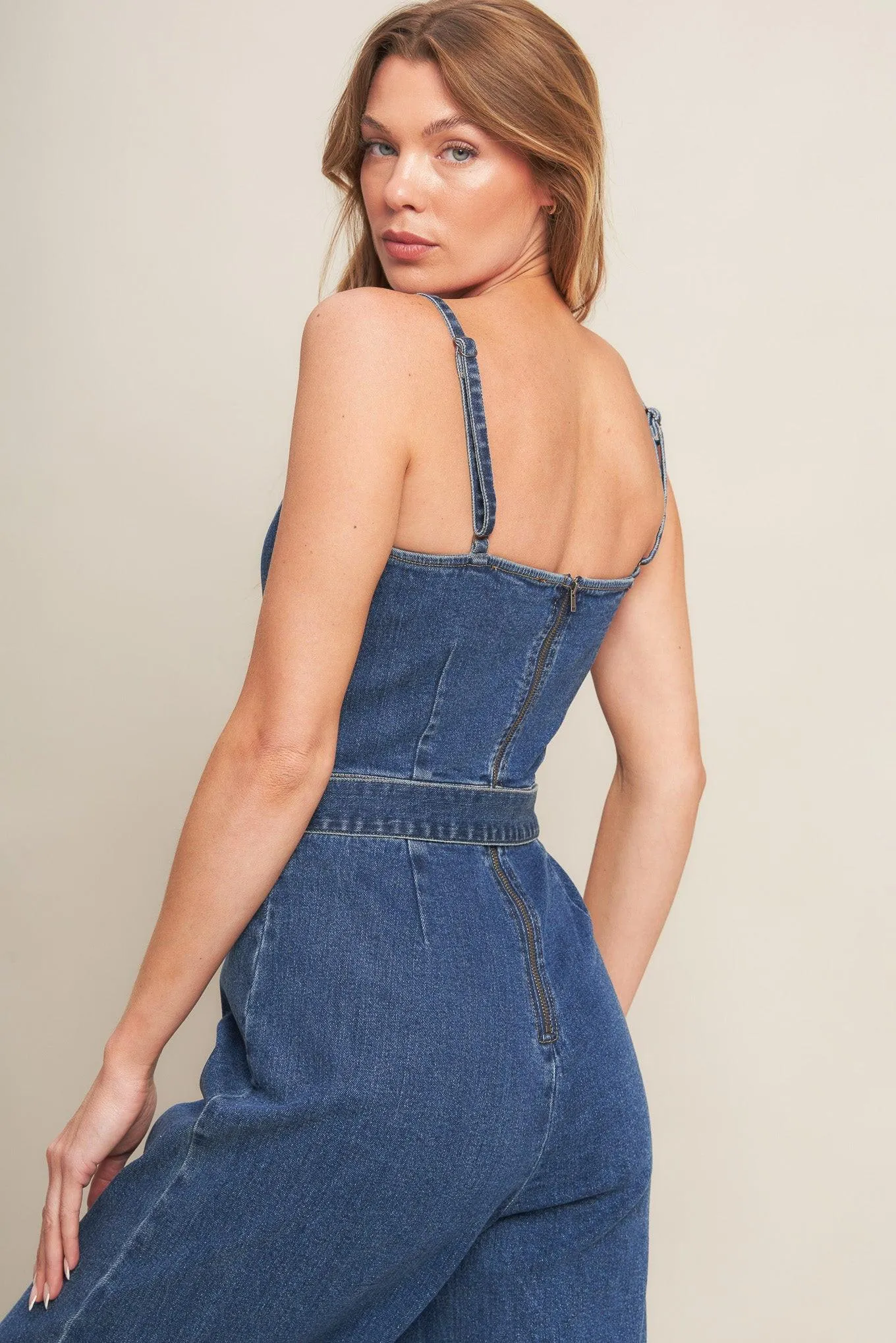 Expert Sweetness Medium Indigo Denim Jumpsuit sold by Zulily product image thumbnail 5
