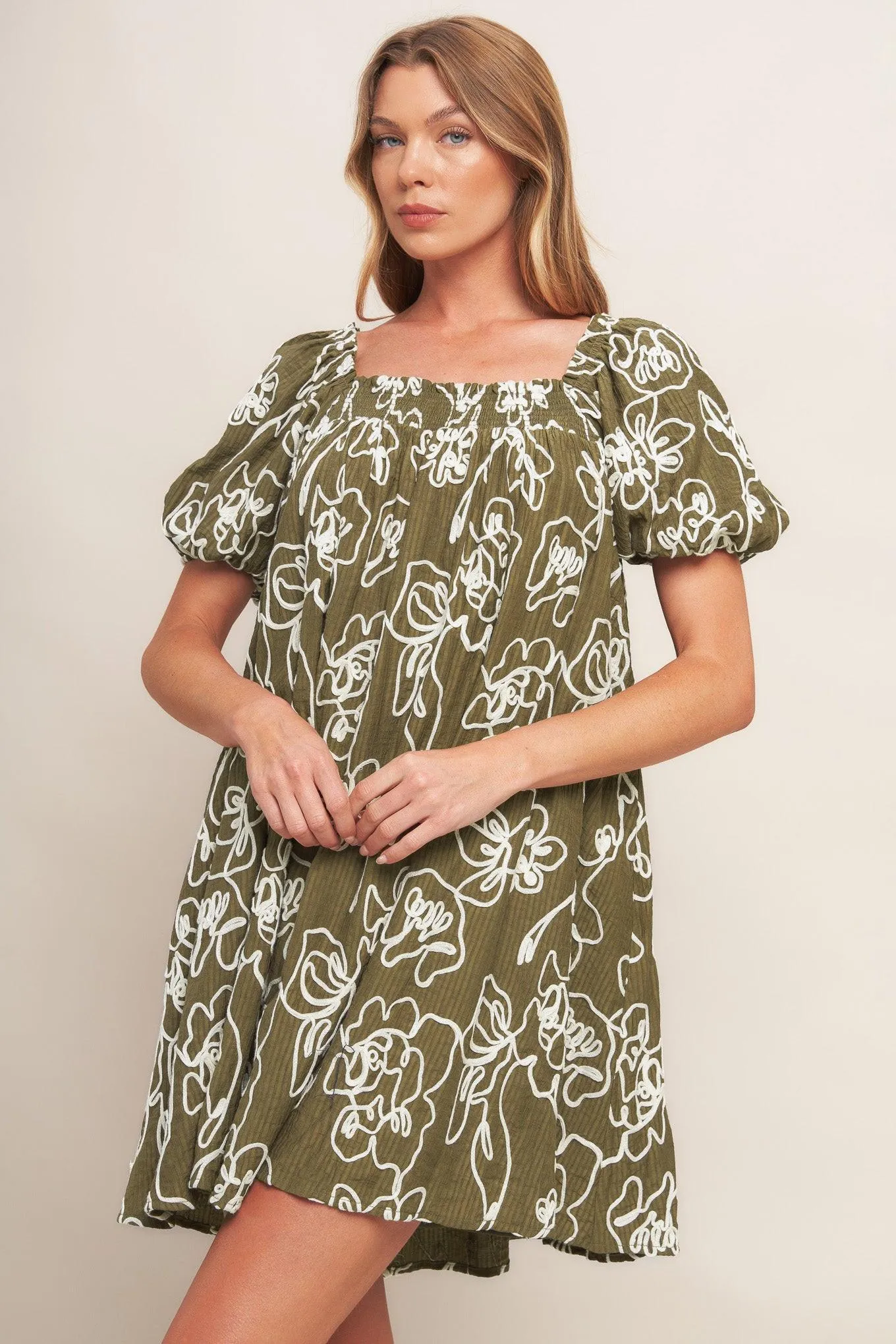 Botanical Outline Woven Mini Dress sold by Zulily product image thumbnail 2