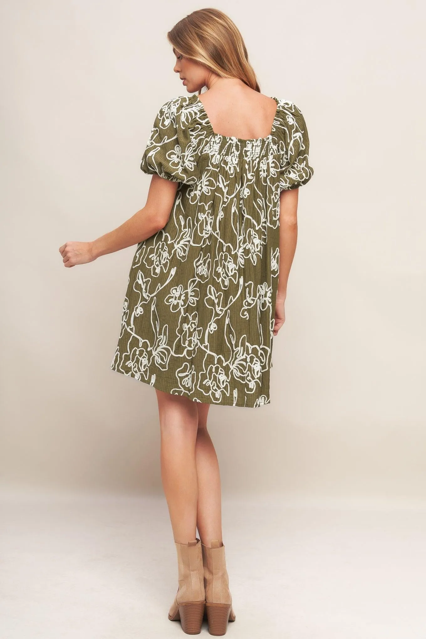 Botanical Outline Woven Mini Dress sold by Zulily product image thumbnail 3