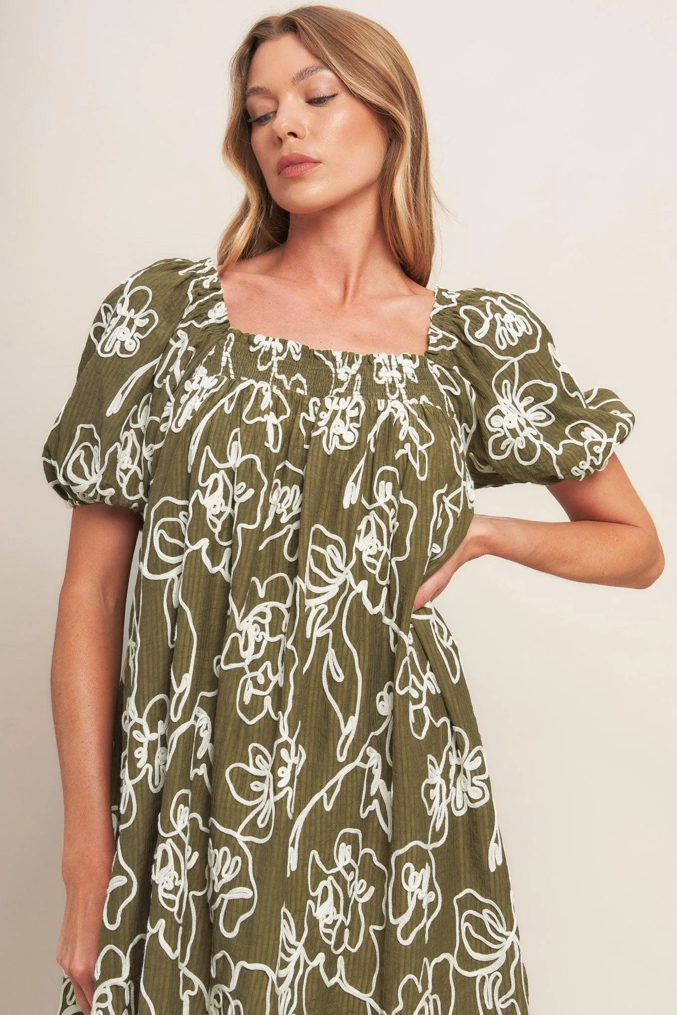 Botanical Outline Woven Mini Dress sold by Zulily product image thumbnail 4