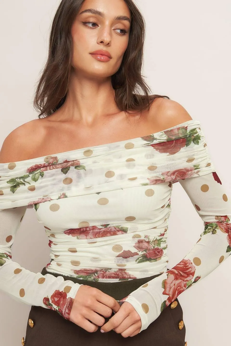 Cream & Bloom Delight Power Mesh Top sold by Zulily product image thumbnail 2