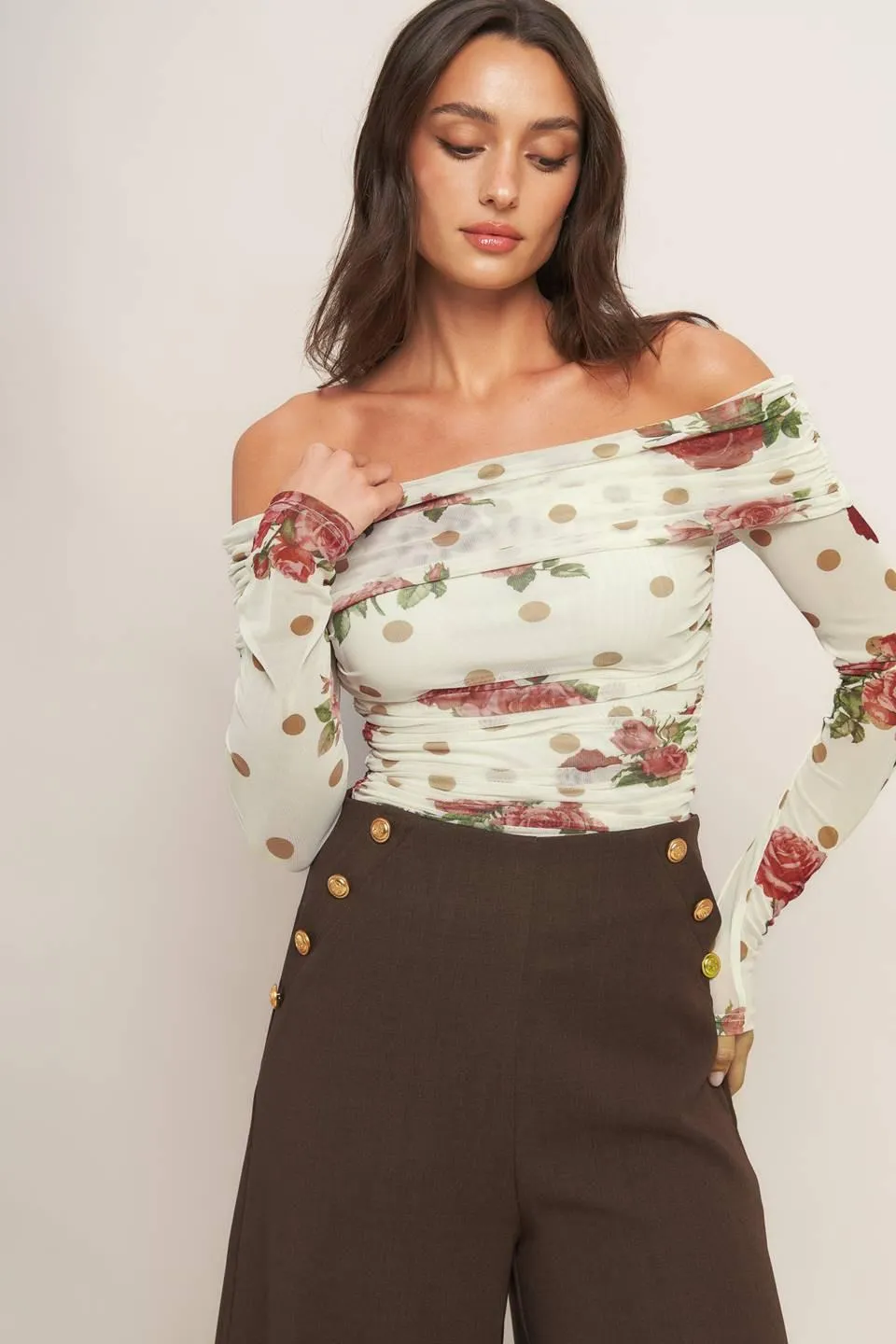 Cream & Bloom Delight Power Mesh Top sold by Zulily product image thumbnail 3