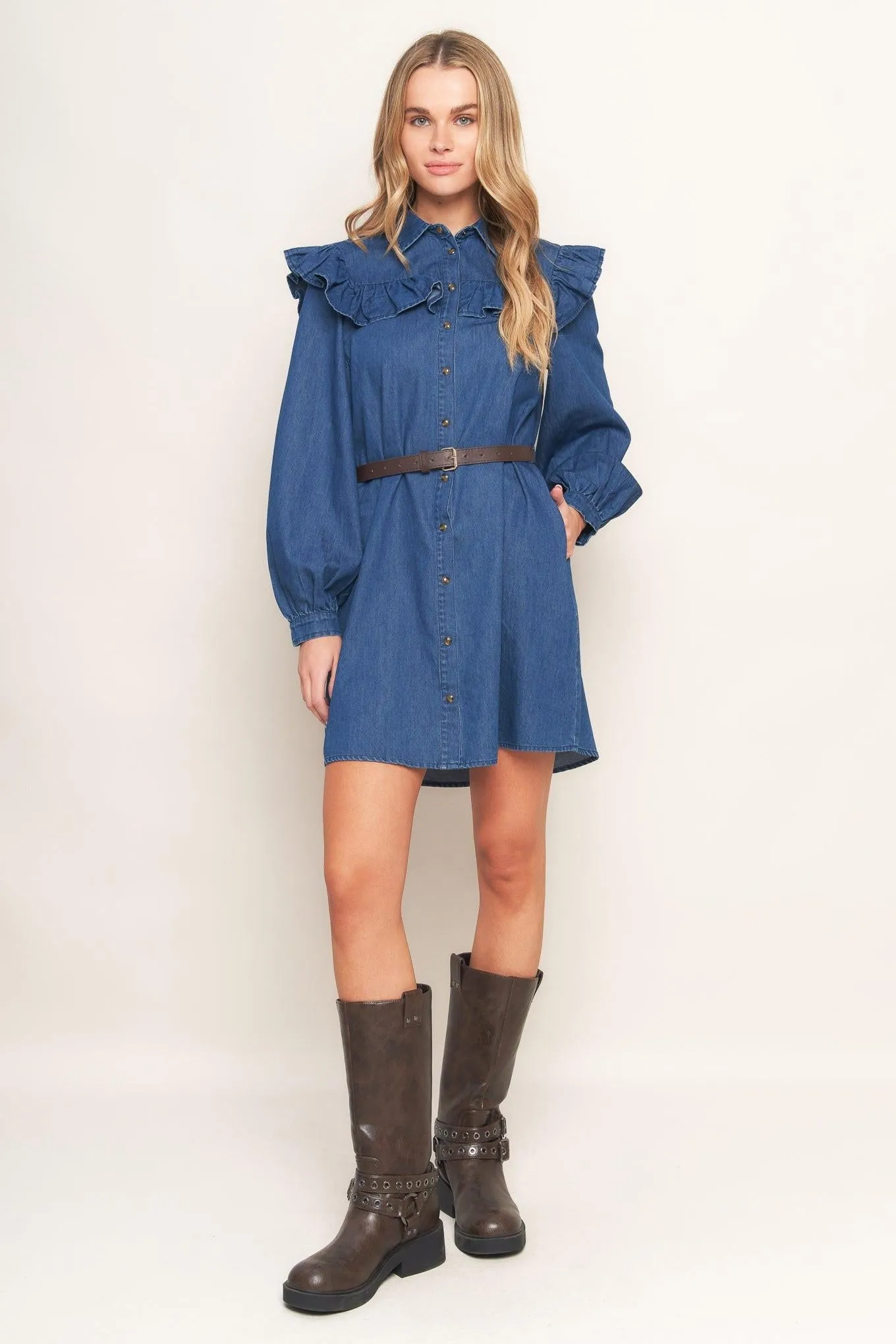 Bluebird Cowgirl Denim Mini Dress sold by Zulily product image thumbnail 5