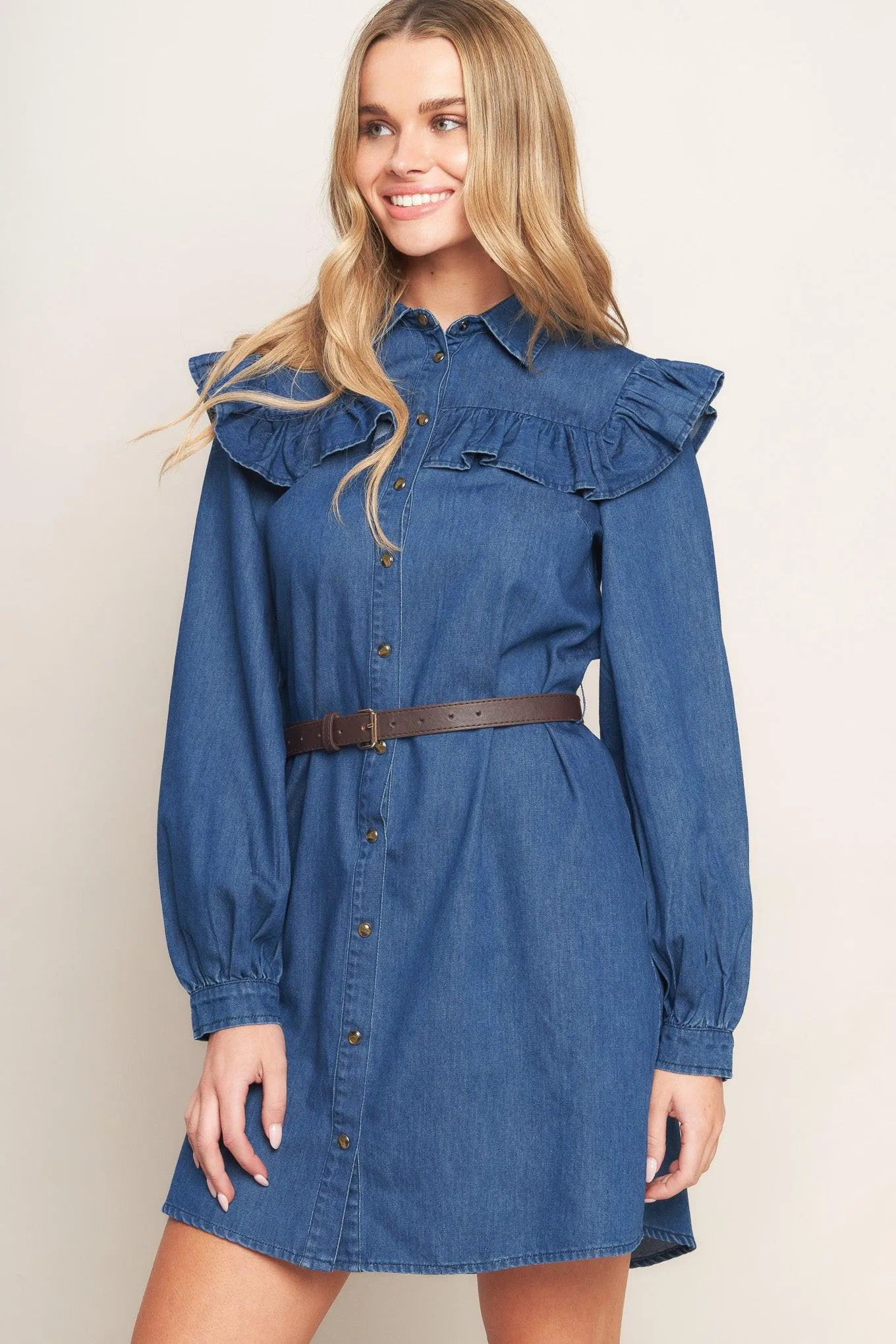 Bluebird Cowgirl Denim Mini Dress sold by Zulily product image thumbnail 4