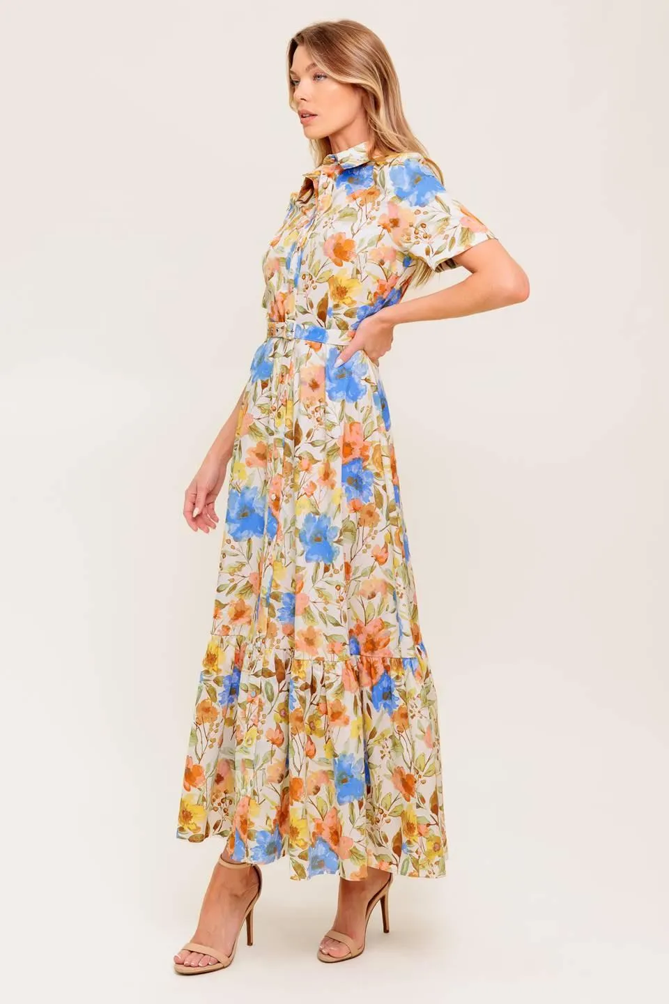 Hazel Dream Ivory Woven Midi Dress sold by Zulily product image thumbnail 4