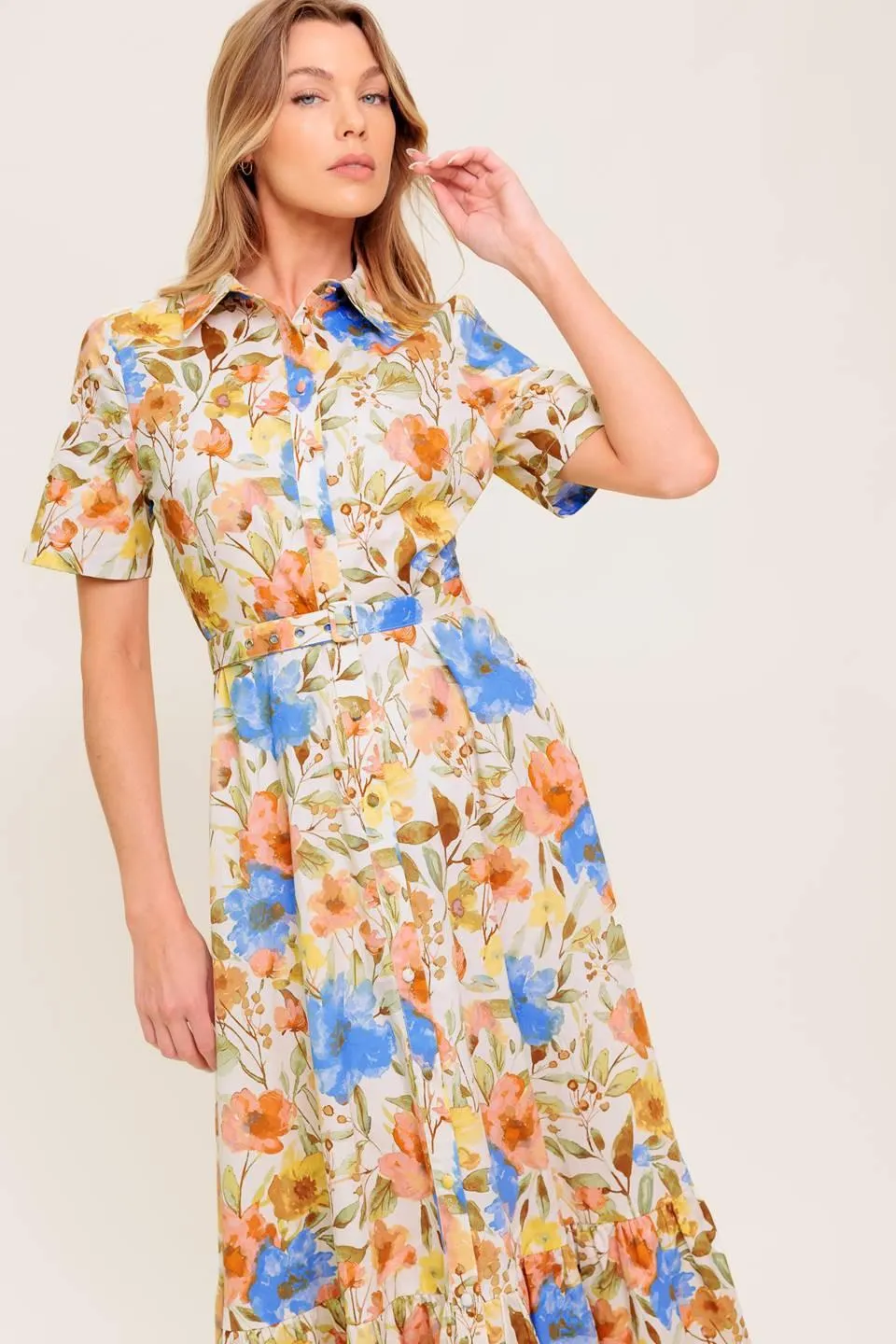 Hazel Dream Ivory Woven Midi Dress sold by Zulily product image thumbnail 5