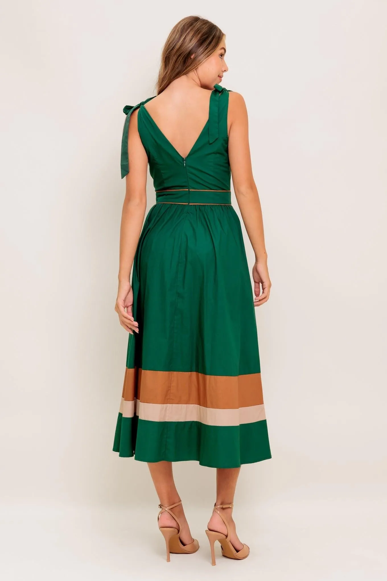 Forest Charm Woven Color Blocked Midi Dress sold by Zulily product image thumbnail 4