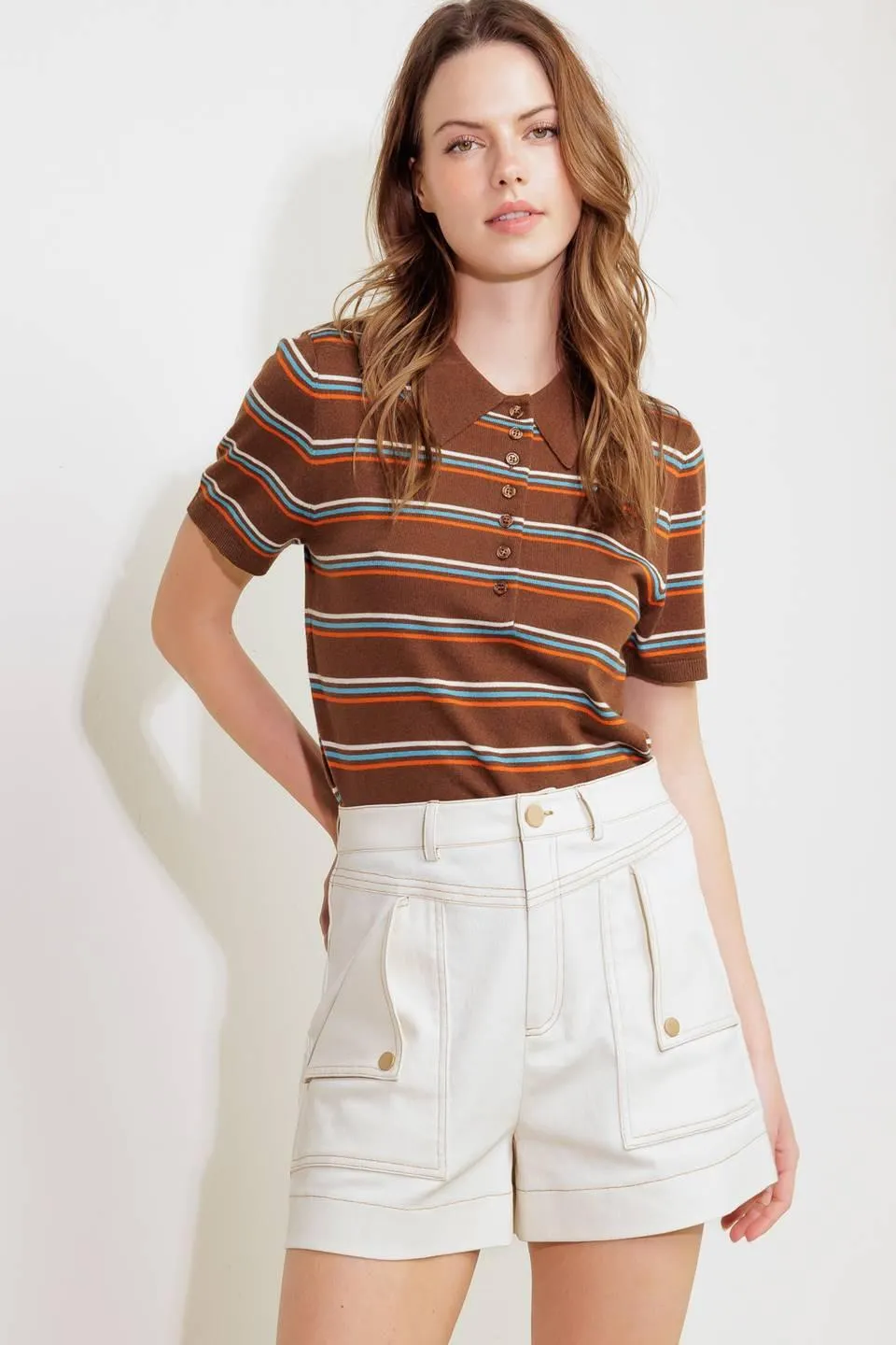 Simply Mine Cream Woven Short sold by Zulily product image thumbnail 3