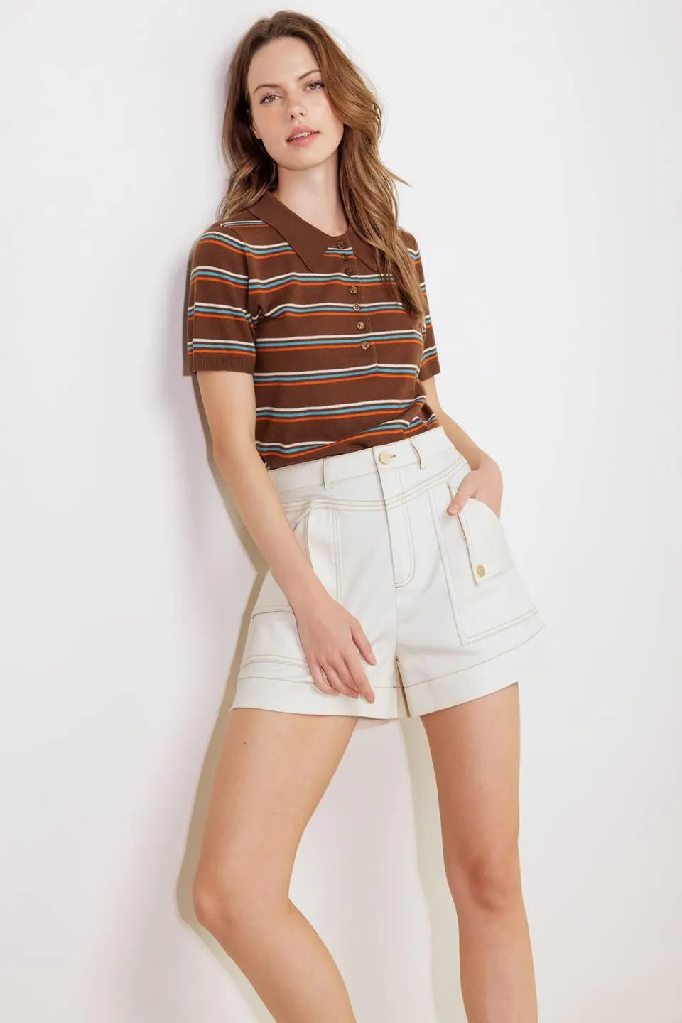 Simply Mine Cream Woven Short sold by Zulily product image thumbnail 4