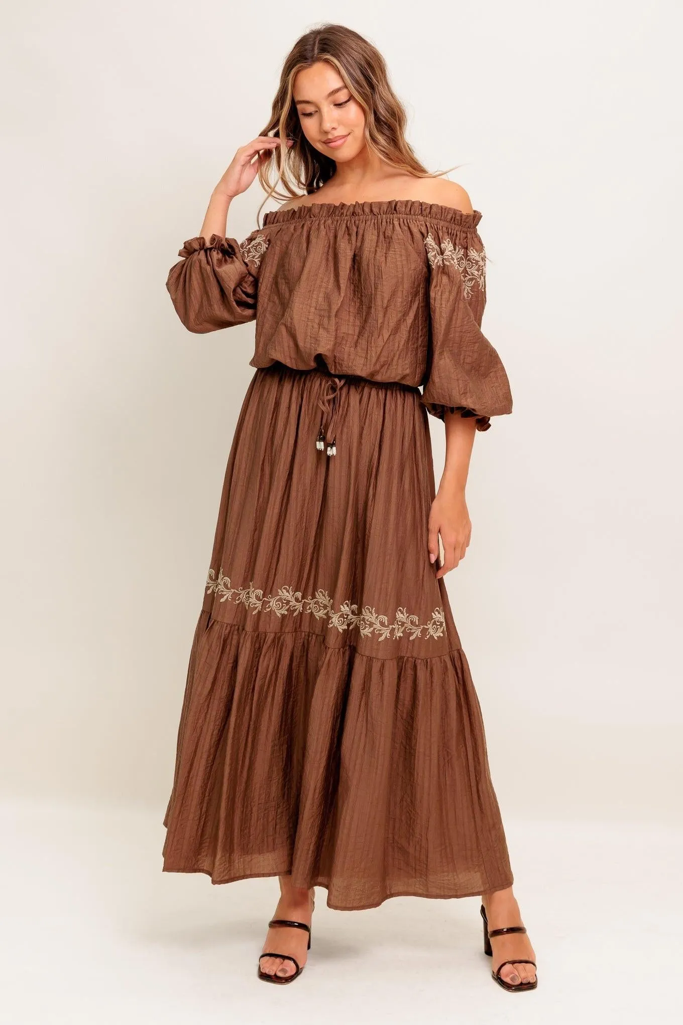 Full Speed Ahead Brown Woven Maxi Skirt sold by Zulily product image thumbnail 2