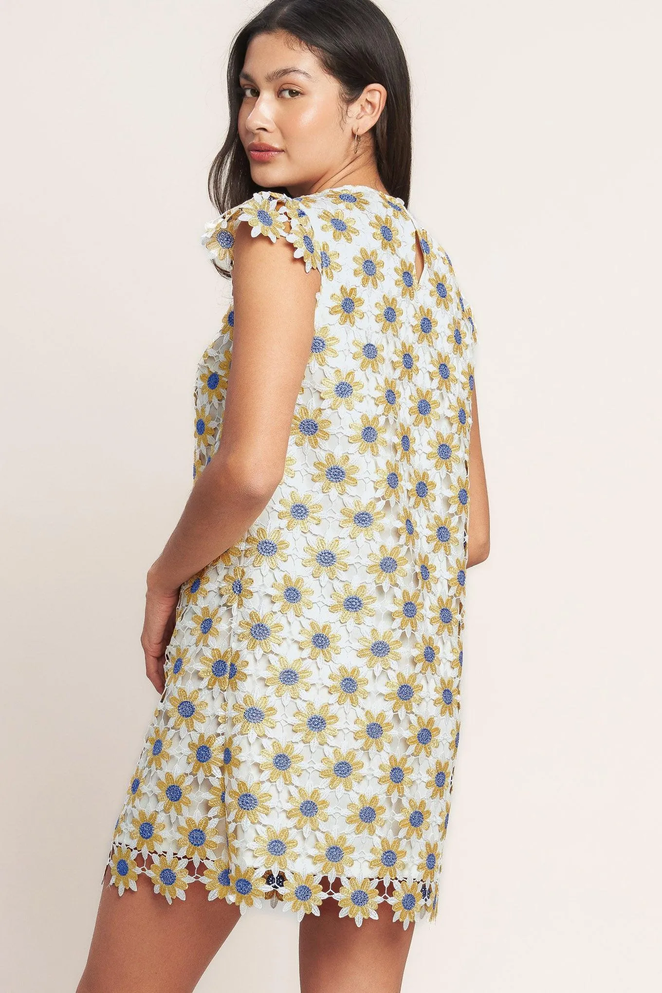 Little Ray of Joy Woven Lace Mini Shift Dress sold by Zulily product image thumbnail 2