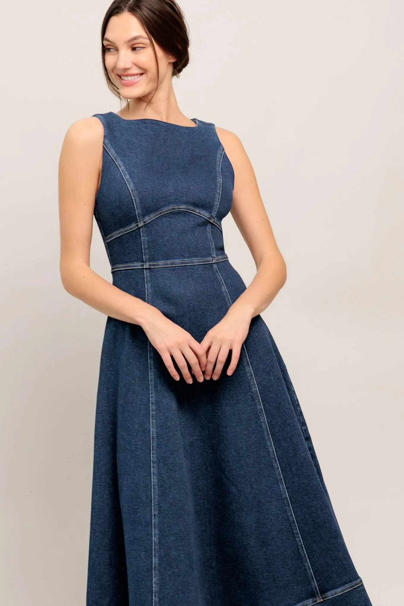 Simple Statement Denim Denim Midi Dress sold by Zulily product image thumbnail 3