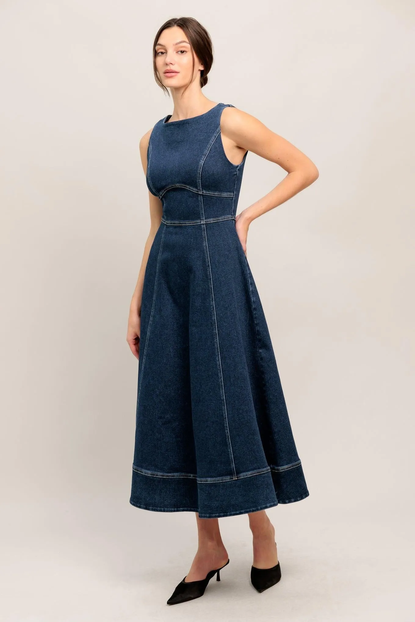 Simple Statement Denim Denim Midi Dress sold by Zulily product image thumbnail 4