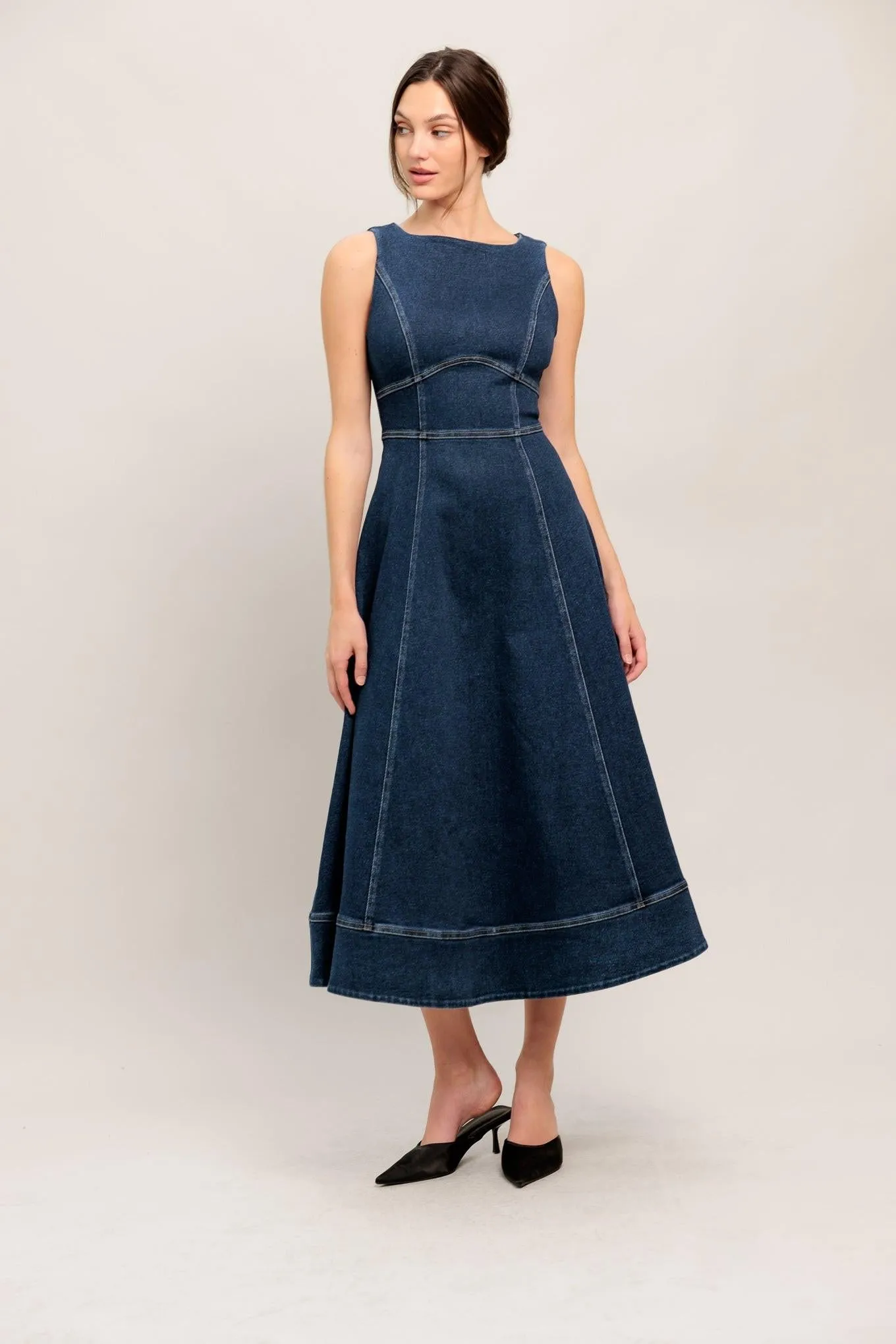 Simple Statement Denim Denim Midi Dress sold by Zulily product image thumbnail 5