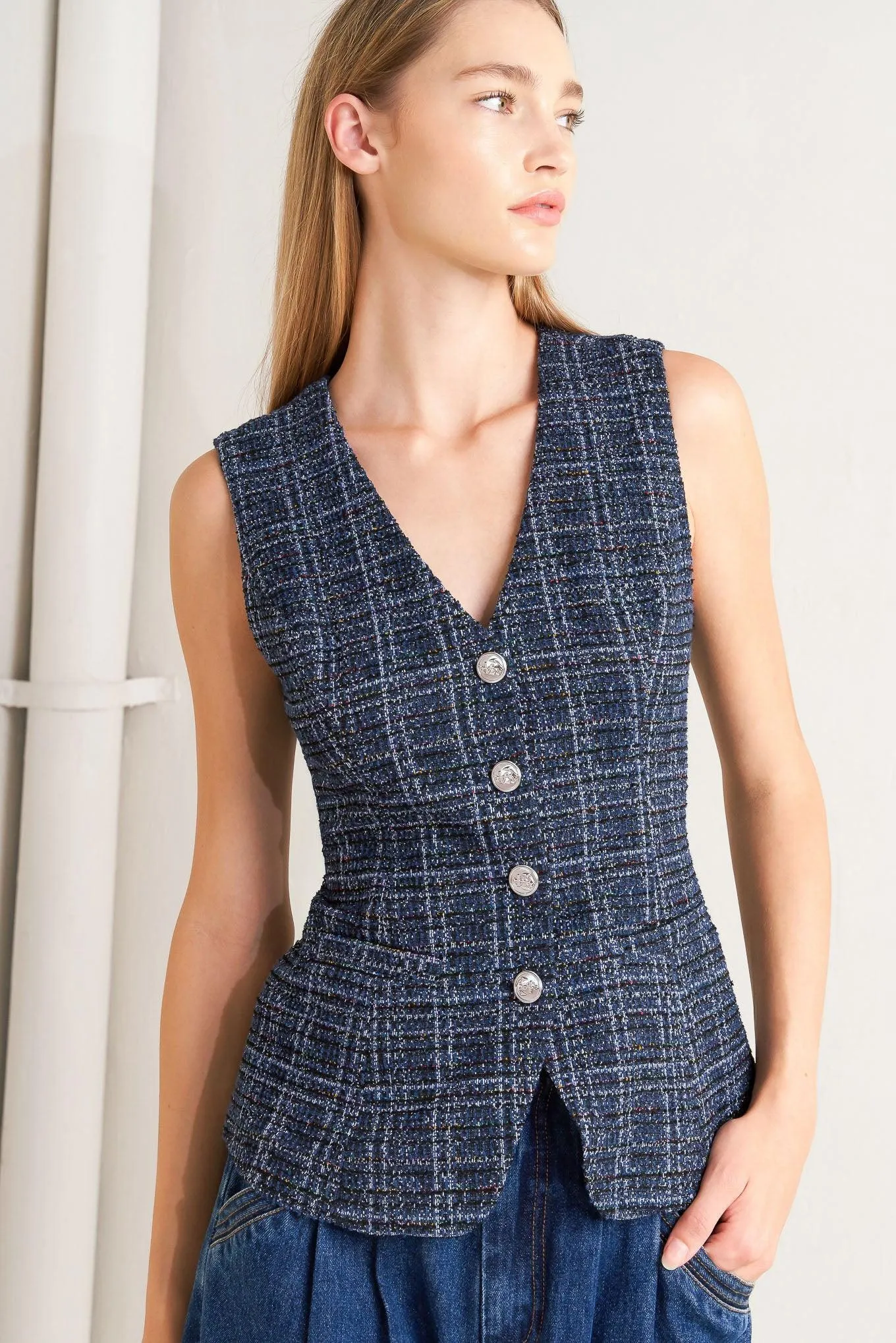 Everyday Icon Tweed Vest sold by Zulily