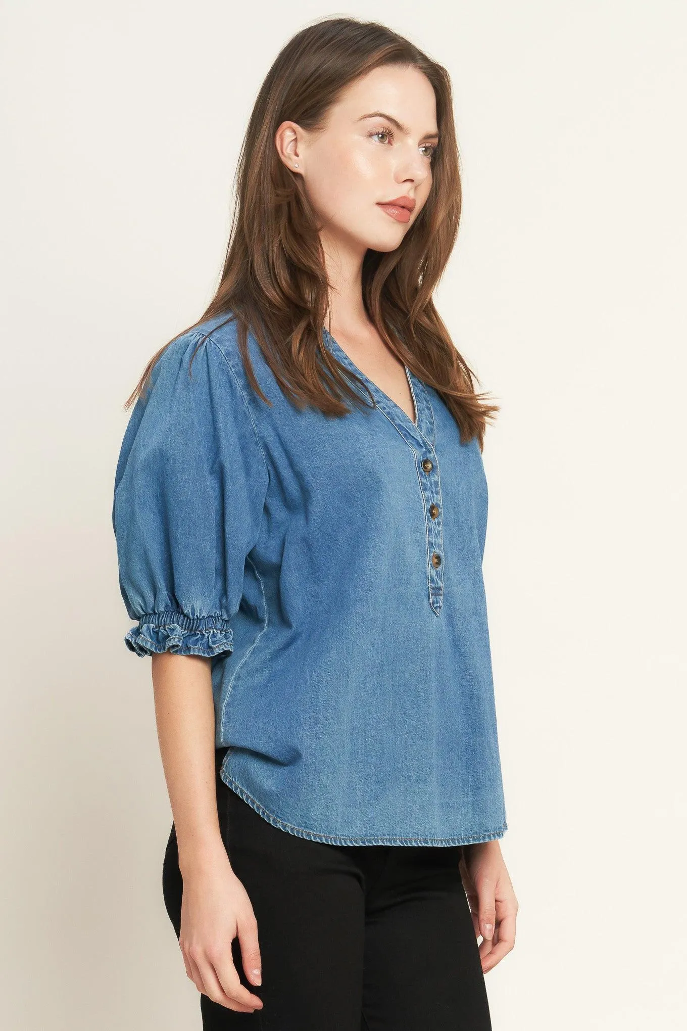 Closer to You Denim Top sold by Zulily product image thumbnail 5