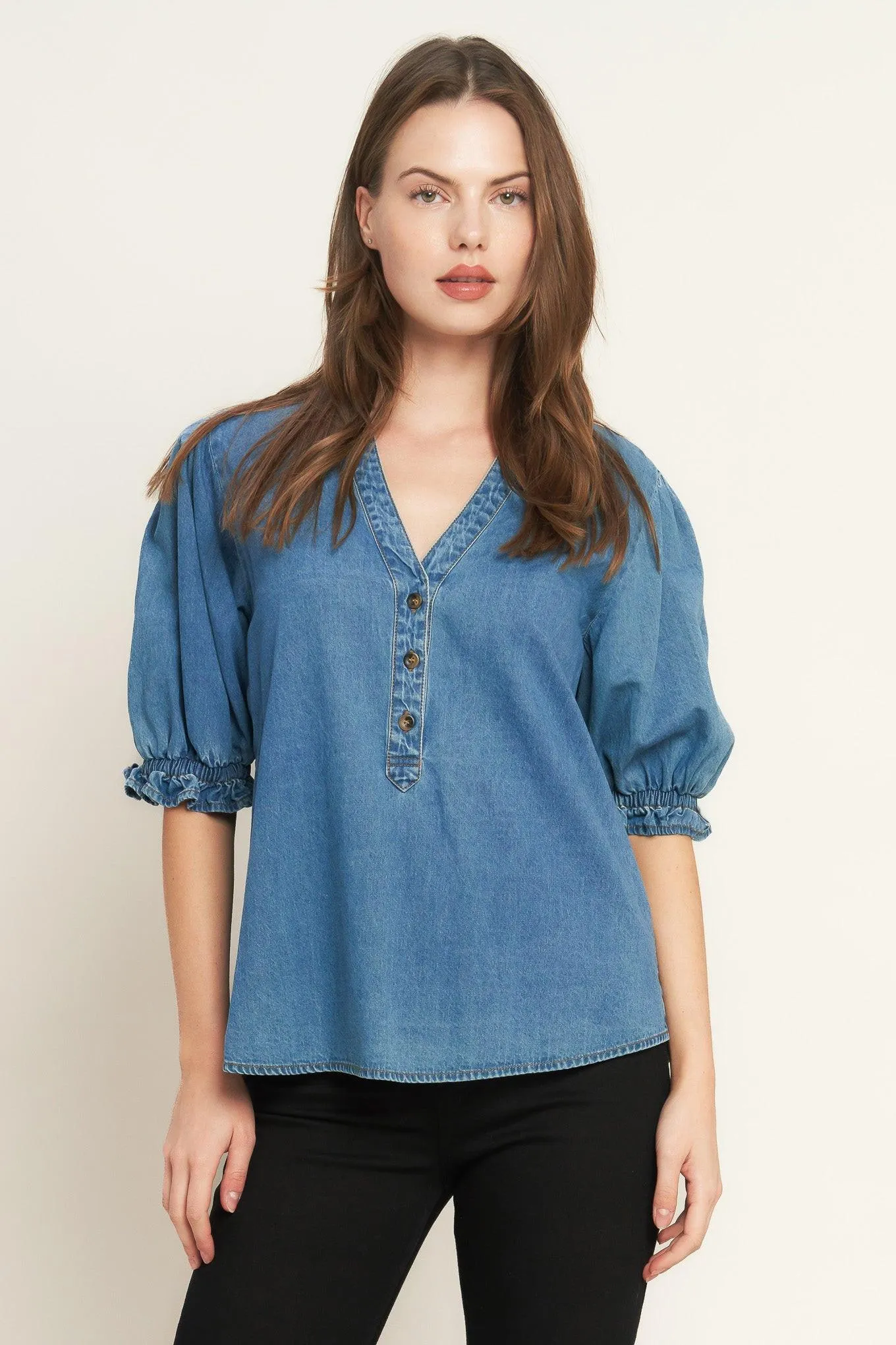 Closer to You Denim Top sold by Zulily product image thumbnail 3