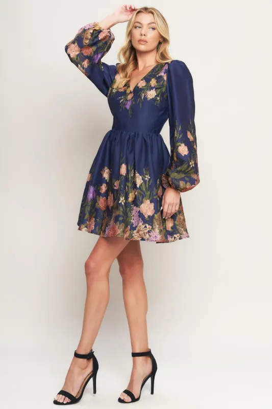 Nocturne in Bloom Woven Mini Dress made by Flying Tomato