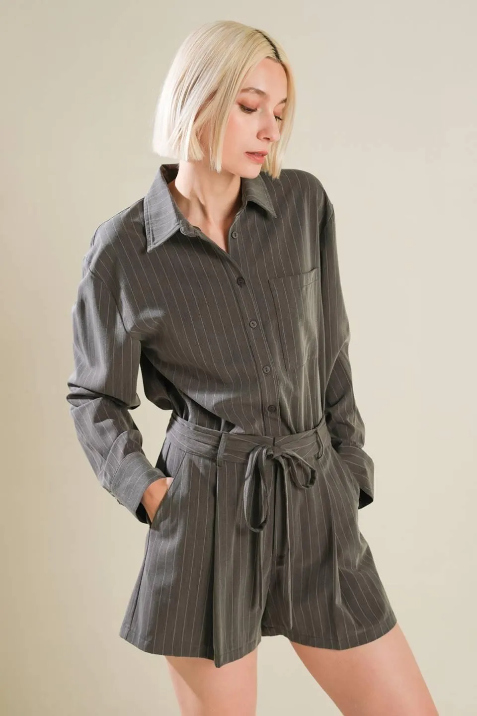 Am I Okay With Woven Romper sold by Zulily product image thumbnail 3
