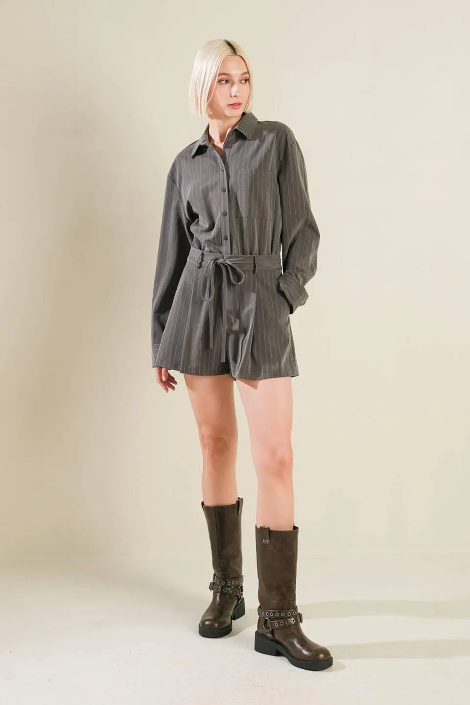 Am I Okay With Woven Romper sold by Zulily product image thumbnail 5