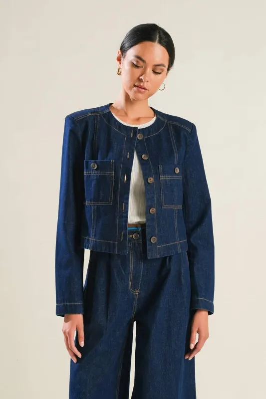 Crisp Canvas Denim Jacket made by Flying Tomato