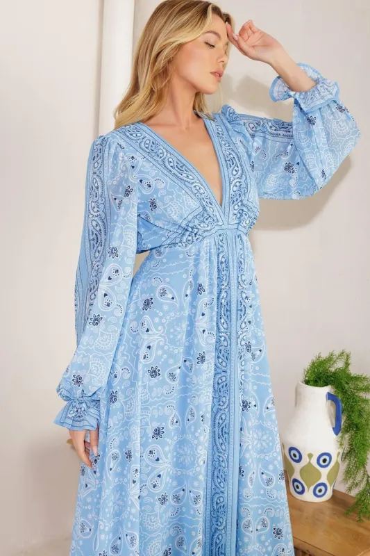 Ripples of Time Woven Maxi Dress made by Flying Tomato