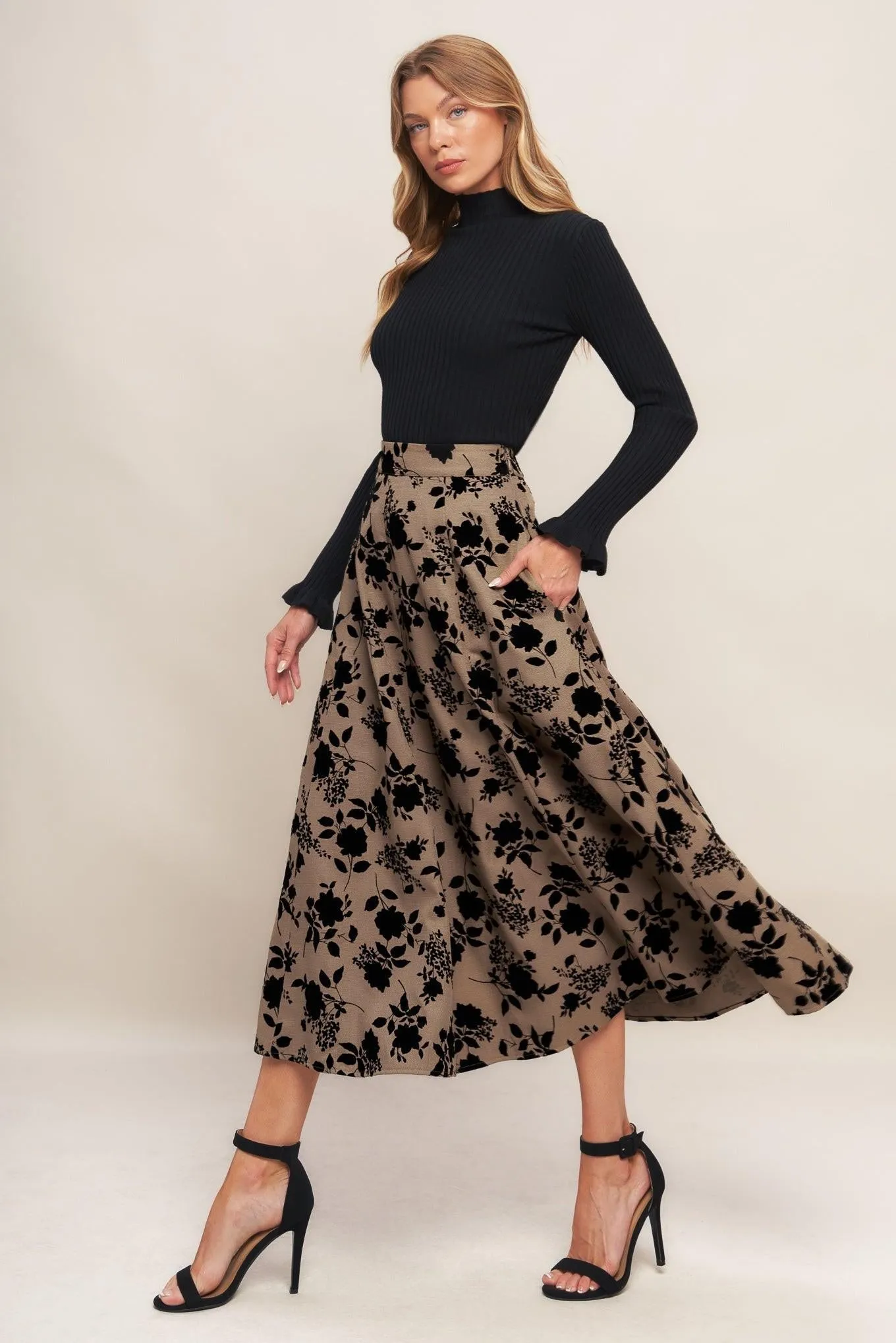 Classic Bloom Look Woven Flocking Circle Skirt sold by Zulily product image thumbnail 5