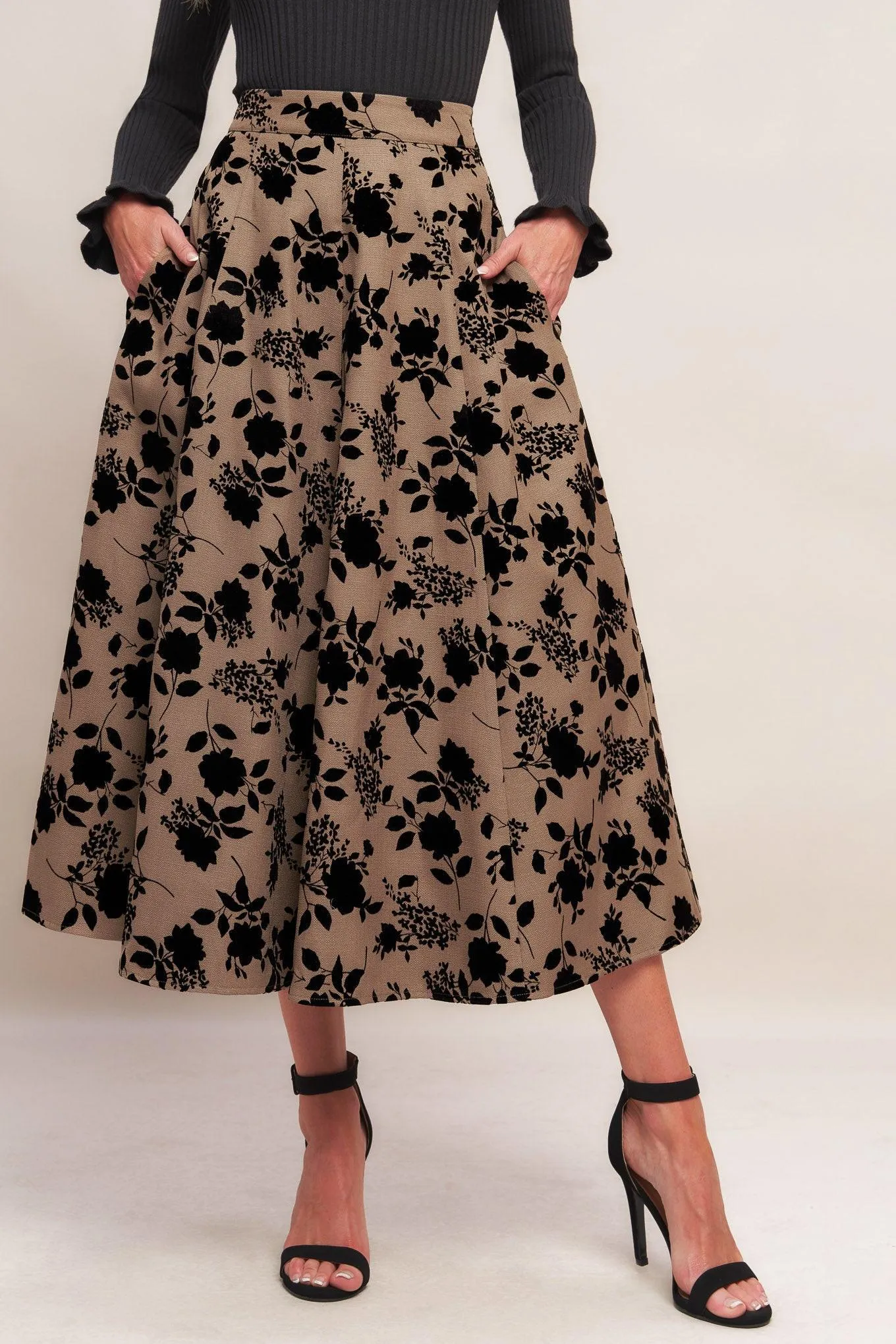 Classic Bloom Look Woven Flocking Circle Skirt sold by Zulily product image thumbnail 3