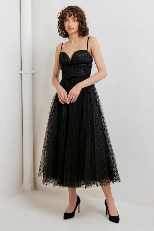 Heart Dot Ballet Tulle Midi Dress made by Flying Tomato