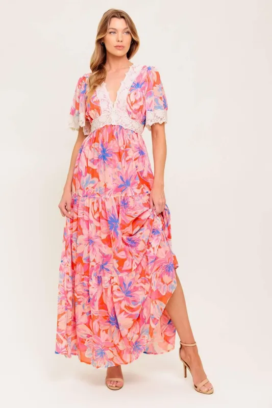 Minimal Bloom Woven Maxi Dress made by Flying Tomato