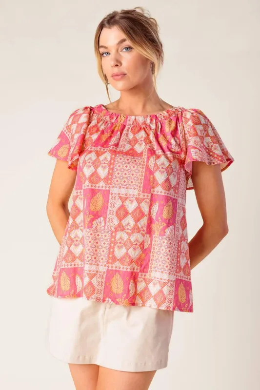 Where to Next Woven Top made by Flying Tomato