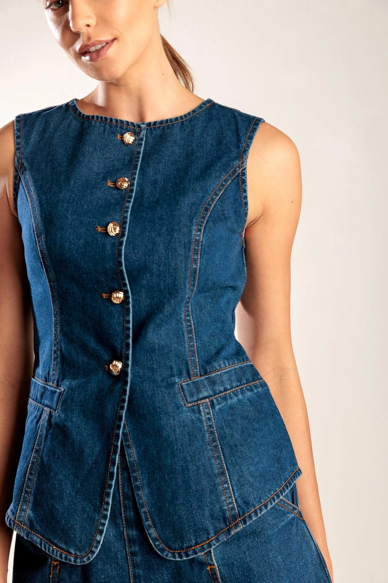 Drive-in Movie Denim Vest sold by Zulily product image thumbnail 2