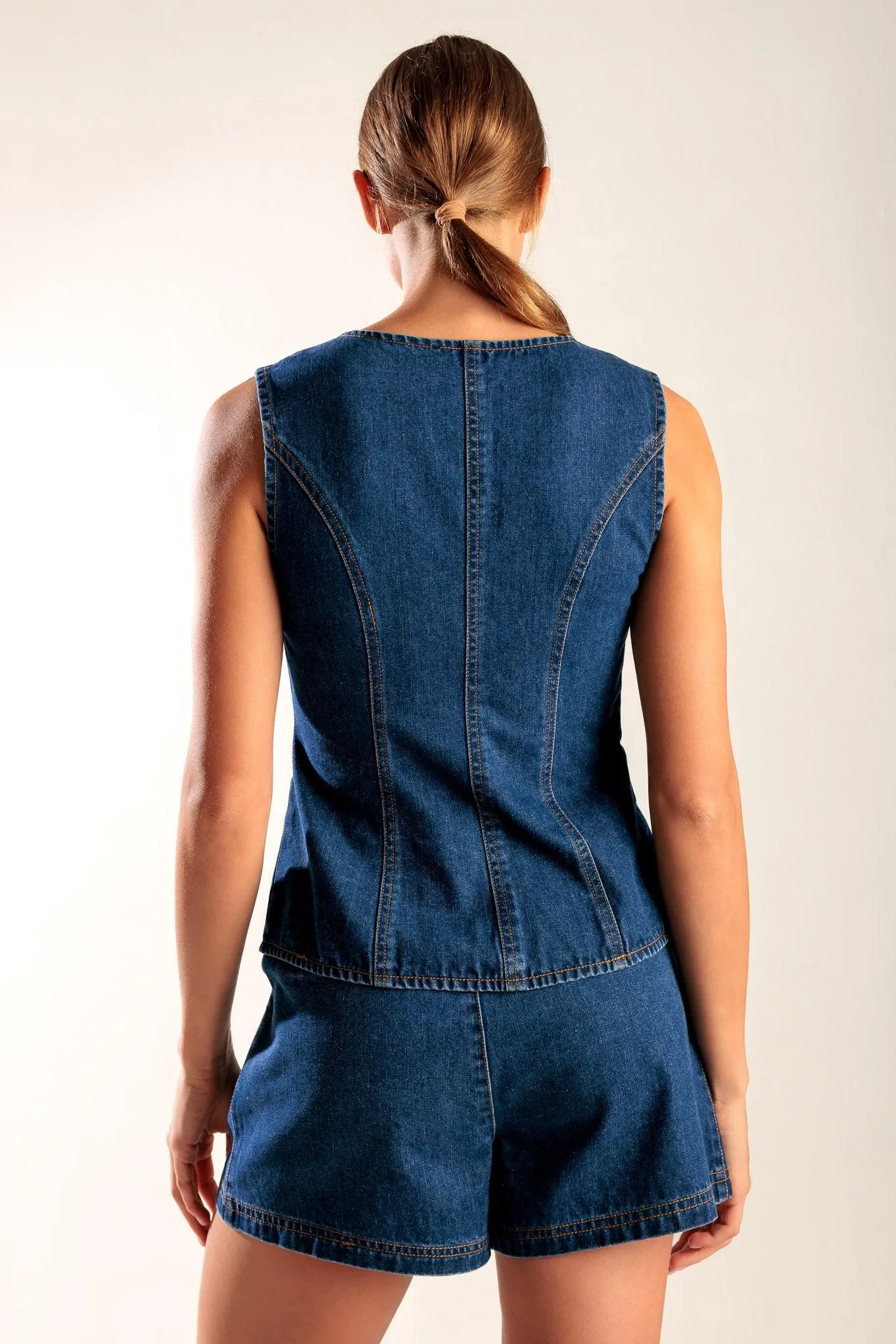 Drive-in Movie Denim Vest sold by Zulily product image thumbnail 3
