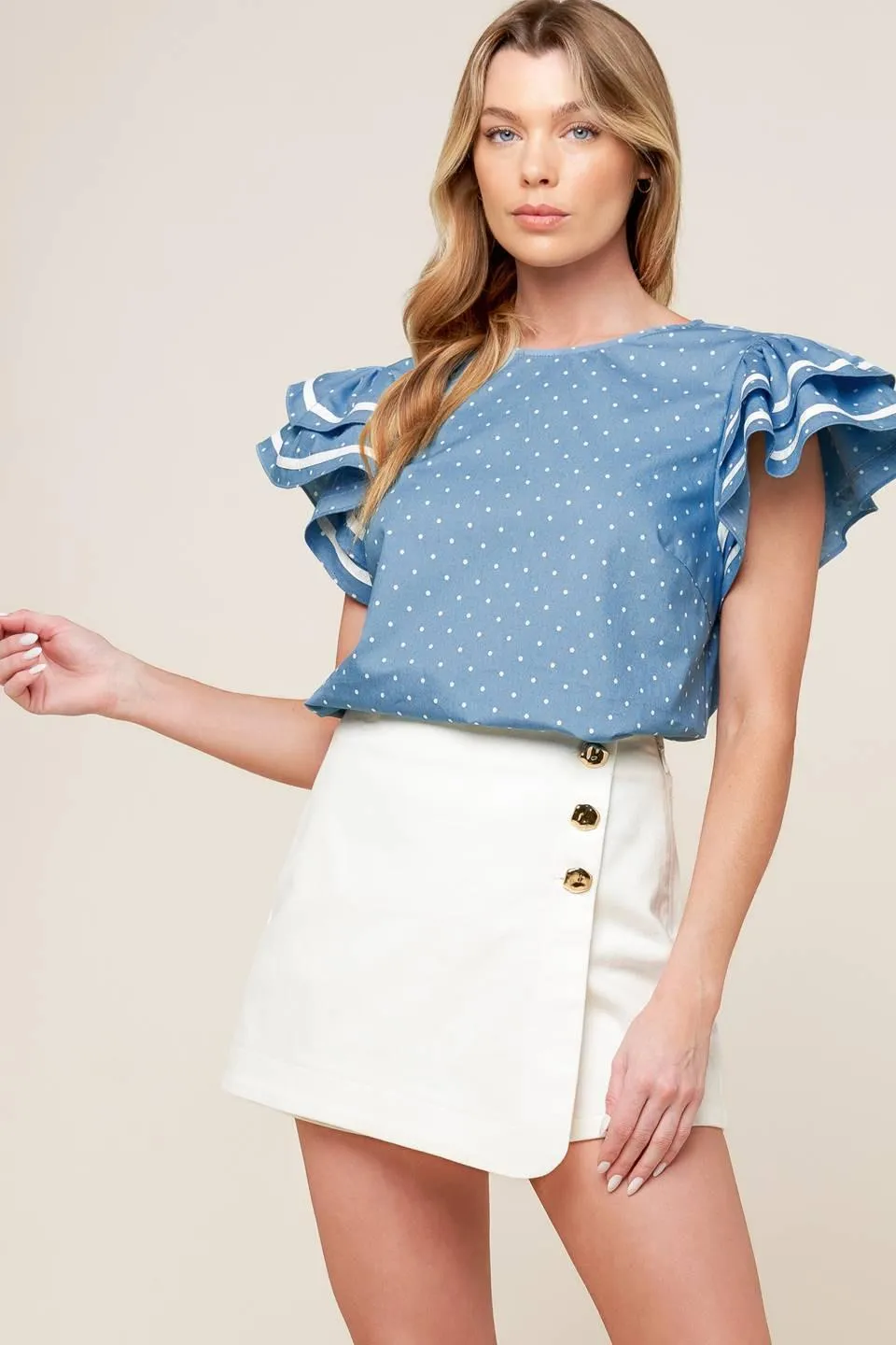 Weekend Getaway Blue Woven Top sold by Zulily product image thumbnail 3