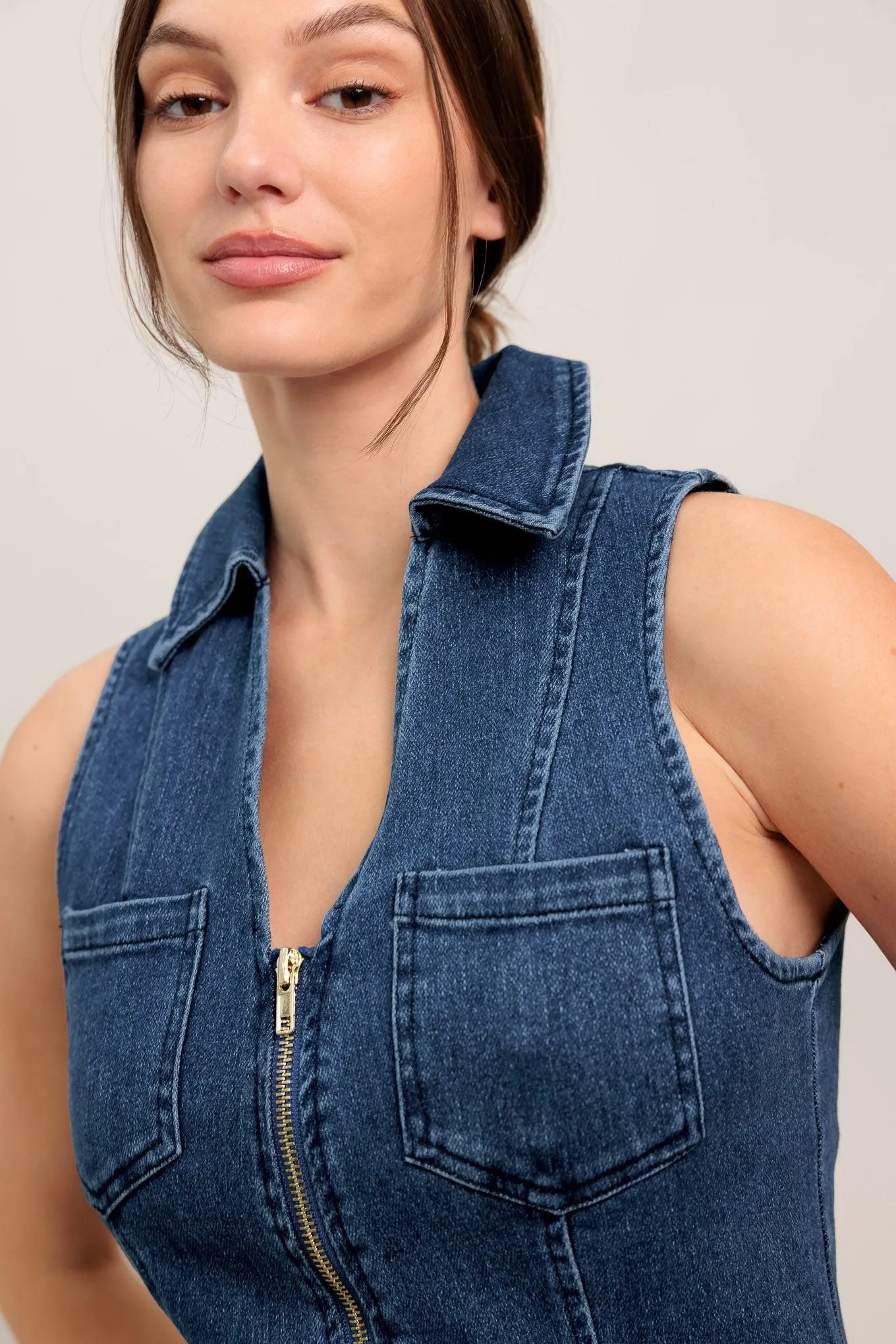 Everyday Edge Denim Midi Dress sold by Zulily product image thumbnail 5