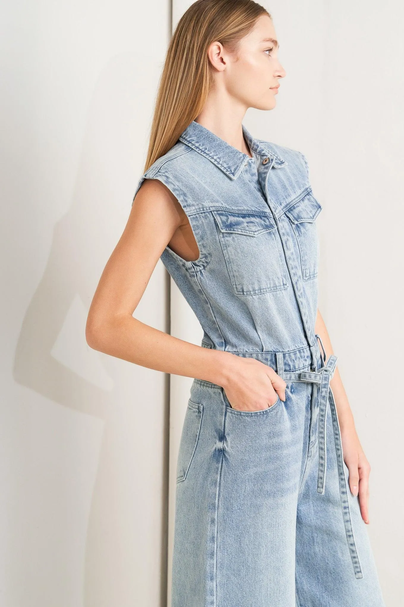 On My Way Denim Jumpsuit sold by Zulily product image thumbnail 4